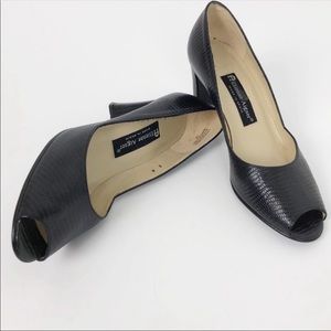 Etienne Aigner Black Peep Toe Heels / Pumps